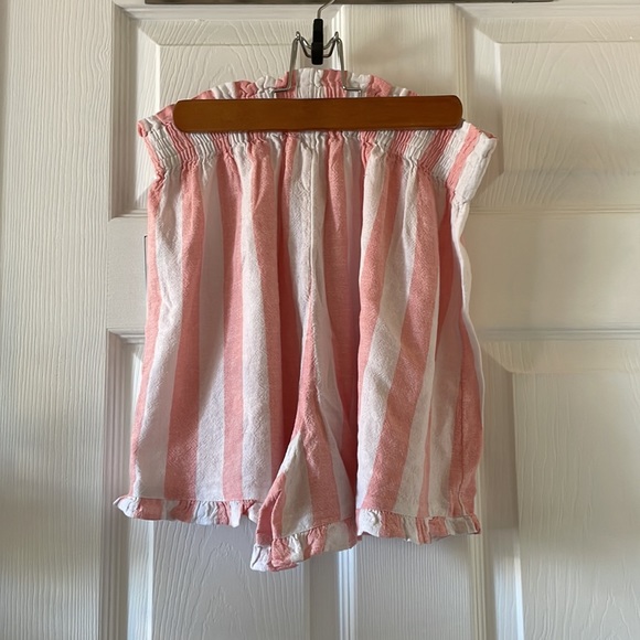 Abound linen cabana stripe smocked waist shorts beach summer - Picture 5 of 7